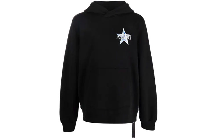 AMIRI Logo Star Print Hoodie Black () MJGH016-001