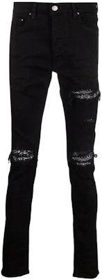 AMIRI MX1 男士修身黑色破洞牛仔褲 PXMDS154-018 Buy AMIRI MX1 男士修身黑色破洞牛仔褲 PXMDS154-018
