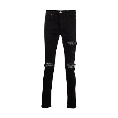 AMIRI MX1 Skinny Jeans Ripped Black Men’s Denim Pants PXMDS154-018
