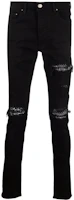 Order AMIRI MX1 男士修身黑色破洞牛仔褲 PXMDS154-018