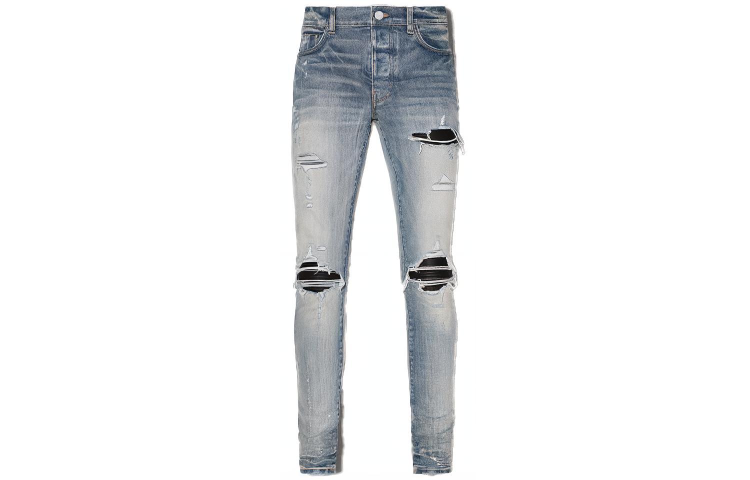 AMIRI MX1 SS22 Distressed Slim Jeans Blue  Fall Collection PXMD001-408