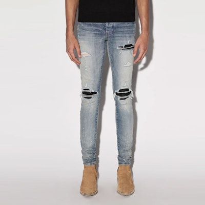 AMIRI MX1 SS22 藍色磨損修身牛仔褲 秋季系列 PXMD001-408 Lookbook AMIRI MX1 SS22 藍色磨損修身牛仔褲 秋季系列 PXMD001-408