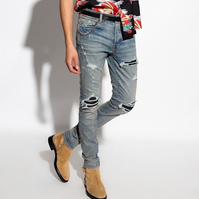 AMIRI MX1 SS22 藍色磨損修身牛仔褲 秋季系列 PXMD001-408 Details for AMIRI MX1 SS22 藍色磨損修身牛仔褲 秋季系列 PXMD001-408