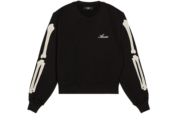AMIRI Oversized Bone Print Crewneck Sweatshirt Black W0M02530TE