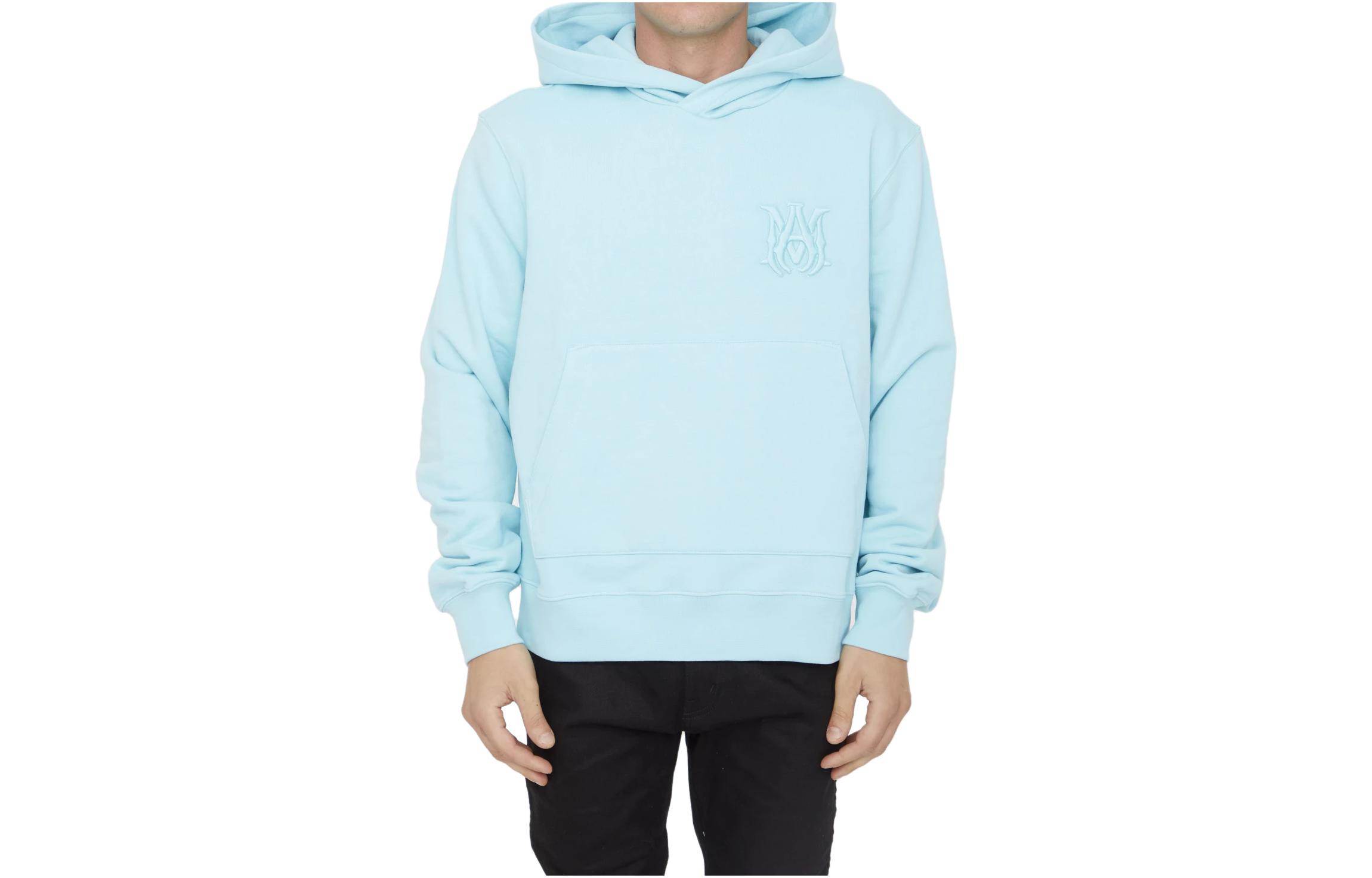 AMIRI Oversized Plain Blue Hoodie Long Sleeve PF23MJL01-4524