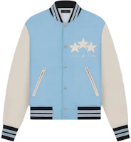 AMIRI Oversized Stars Varsity Jacket Blue Full-Sleeve Button-Up PS24MOS034-401 AMIRI Oversized Stars Varsity Jacket Blue Full-Sleeve Button-Up PS24MOS034-401