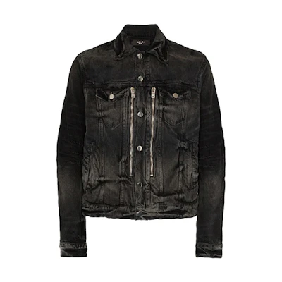 AMIRI Paisley Patchwork Denim Jacket Unisex - Black. F0M04178RD-BLACK