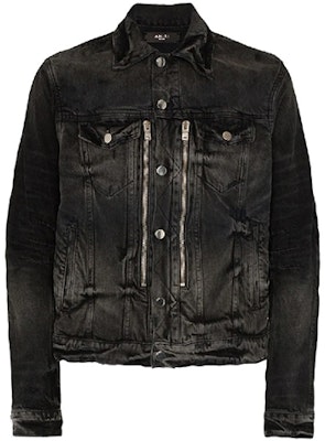 AMIRI 黑色佩斯利拼接丹寧外套 男女款 F0M04178RD-BLACK Order AMIRI 黑色佩斯利拼接丹寧外套 男女款 F0M04178RD-BLACK