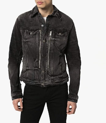 AMIRI 黑色佩斯利拼接丹寧外套 男女款 F0M04178RD-BLACK Lookbook AMIRI 黑色佩斯利拼接丹寧外套 男女款 F0M04178RD-BLACK