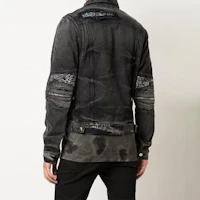 Shop AMIRI Paisley Patchwork Denim Jacket Unisex - Black. F0M04178RD-BLACK