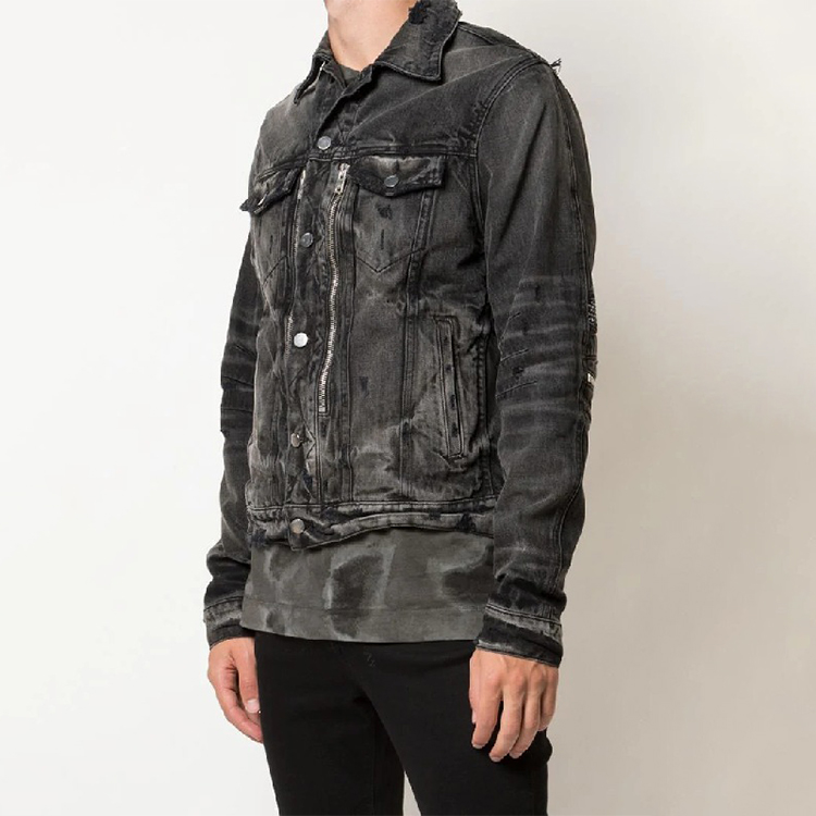 Purchase AMIRI 黑色佩斯利拼接丹寧外套 男女款 F0M04178RD-BLACK