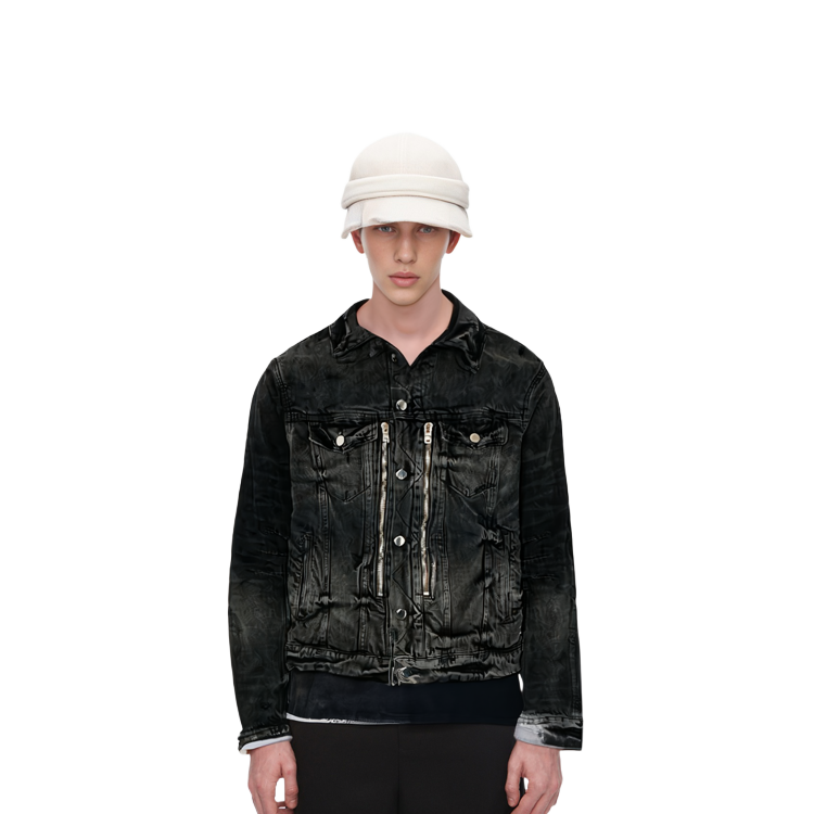 Details for AMIRI 黑色佩斯利拼接丹寧外套 男女款 F0M04178RD-BLACK