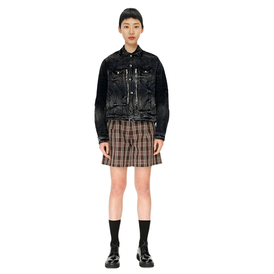 Sizing AMIRI 黑色佩斯利拼接丹寧外套 男女款 F0M04178RD-BLACK