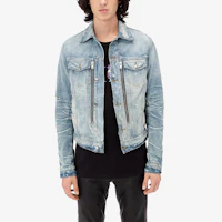 Lookbook AMIRI Paisley Patchwork Zip Denim Jacket Blue W0M04601RD-INDIGO
