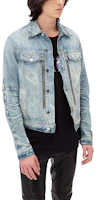 Purchase AMIRI Paisley Patchwork Zip Denim Jacket Blue W0M04601RD-INDIGO