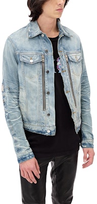 AMIRI Paisley 拼接拉鍊牛仔夾克 藍色 W0M04601RD-INDIGO Purchase AMIRI Paisley 拼接拉鍊牛仔夾克 藍色 W0M04601RD-INDIGO