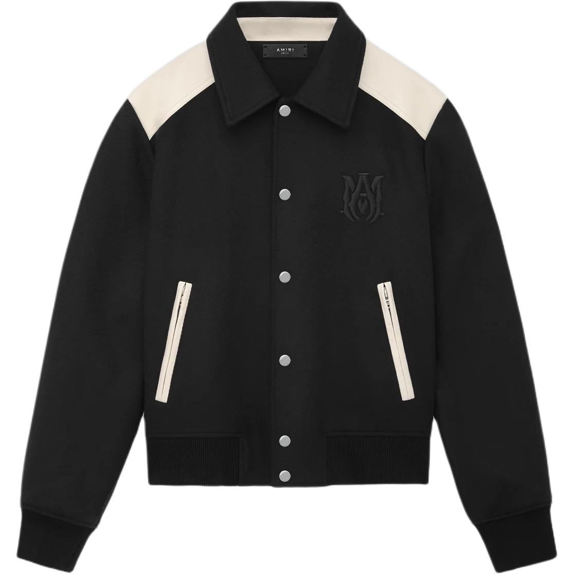 AMIRI PF24 Black Embroidered Snap Cardigan Jacket Long Sleeve AMOUVY1006-001