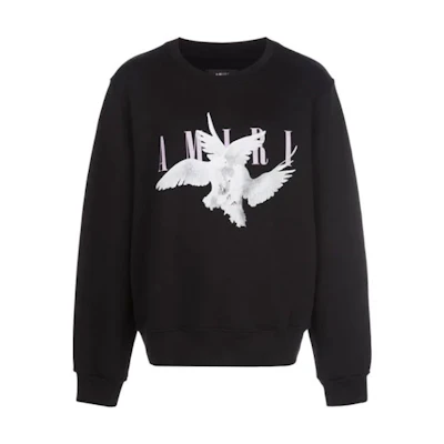 AMIRI Pigeon Print Long Sleeve Sweatshirt Black Y0M02358TE