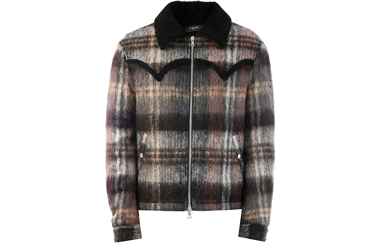 AMIRI Plaid Zip-Up Jacket Black W9M0416-8PD