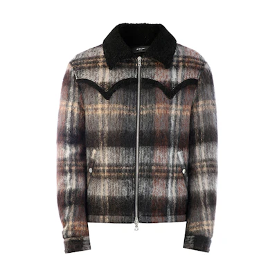 AMIRI Plaid Zip-Up Jacket Black W9M0416-8PD