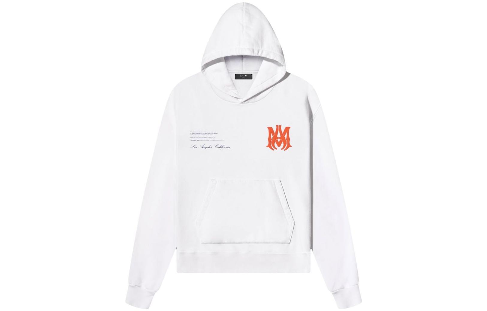 AMIRI Plain Logo Hoodie White Long Sleeve Sweatshirt PF22MJL020-100