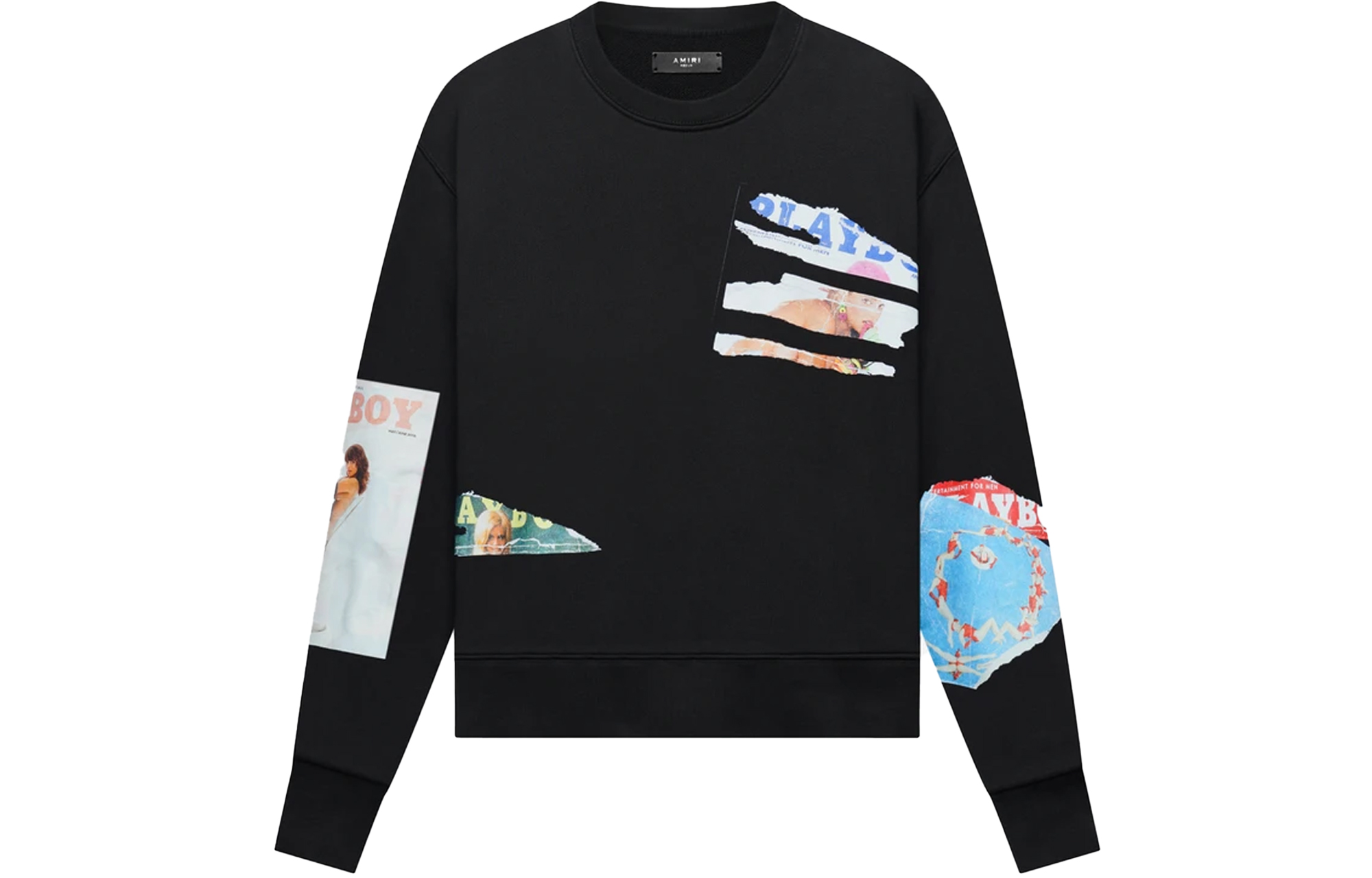 AMIRI Playboy Magazine Crewneck Sweatshirt Black MJGC020-001