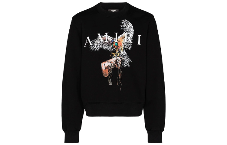 AMIRI Printed Letter Crewneck Sweatshirt Unisex Black W0M02539TE-BLK