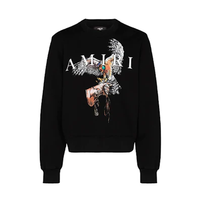 AMIRI Printed Letter Crewneck Sweatshirt Unisex Black W0M02539TE-BLK