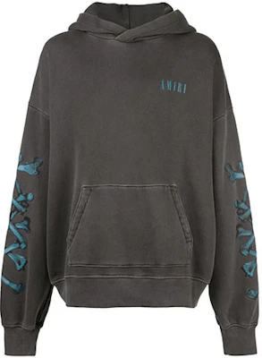 AMIRI Printed Logo Knit Cuff Hoodie Grey W9M02312TE-BBV Buy AMIRI Printed Logo Knit Cuff Hoodie Grey W9M02312TE-BBV