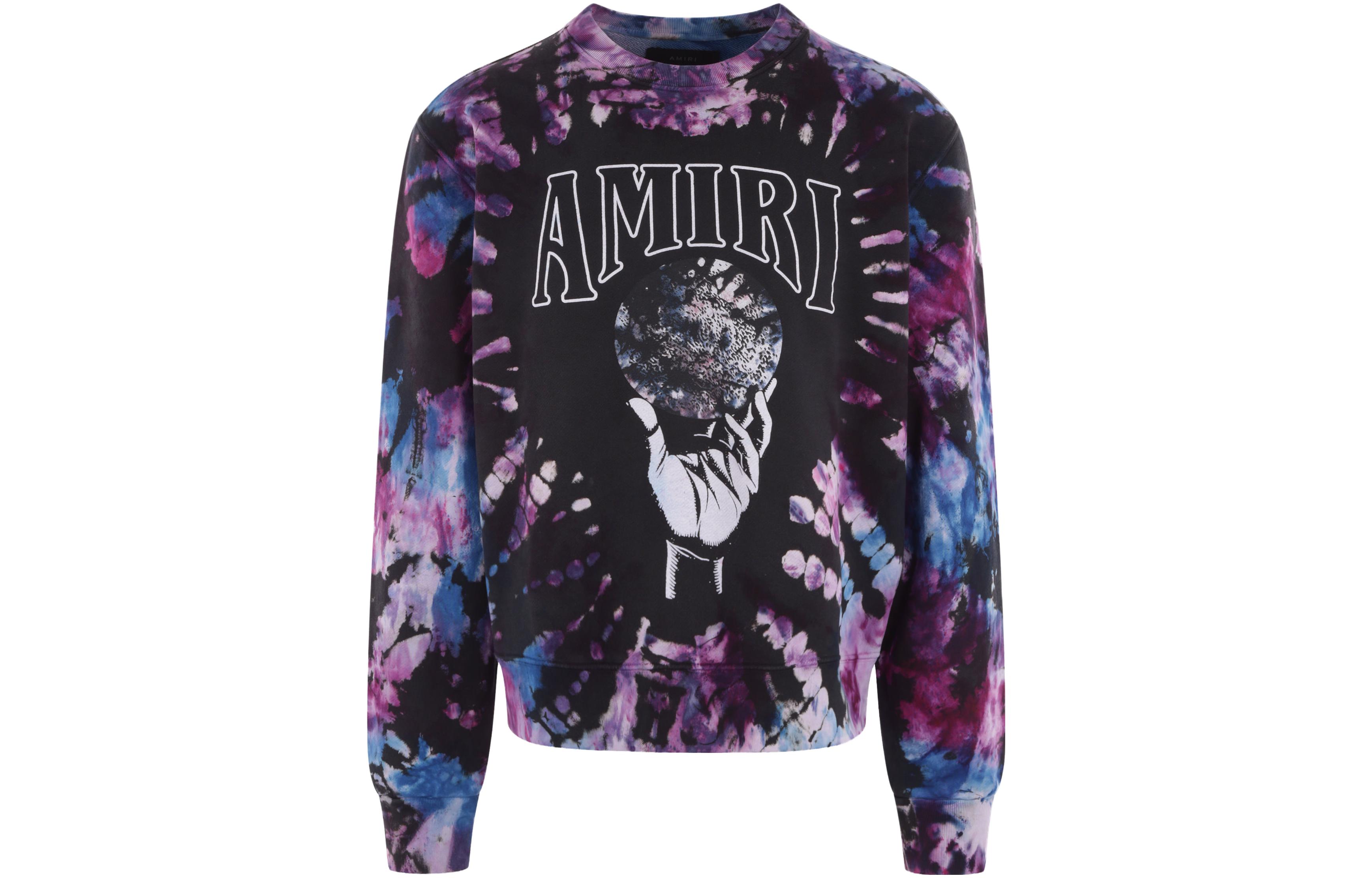 AMIRI Purple Pullover Hoodie with Logo Letter Print PS23MJG060-510