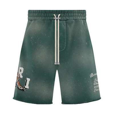 AMIRI Retro Tiger Print Logo Drawstring Shorts Green Men’s. PF23MJP003-310