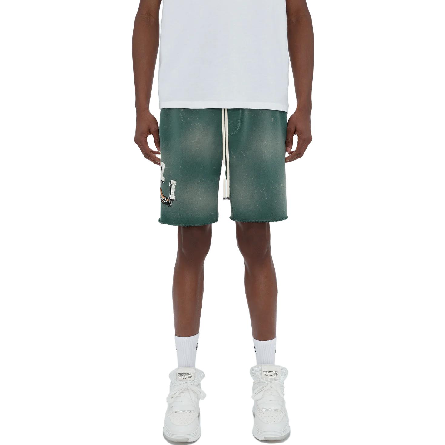 Shop AMIRI 復古虎紋標誌抽繩短褲 綠色 男款。 PF23MJP003-310