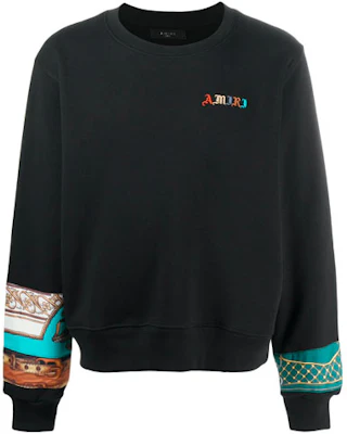 AMIRI Scarf Print Crewneck Pullover Sweatshirt Men’s Black W0M02535TE-BLK Buy AMIRI Scarf Print Crewneck Pullover Sweatshirt Men’s Black W0M02535TE-BLK