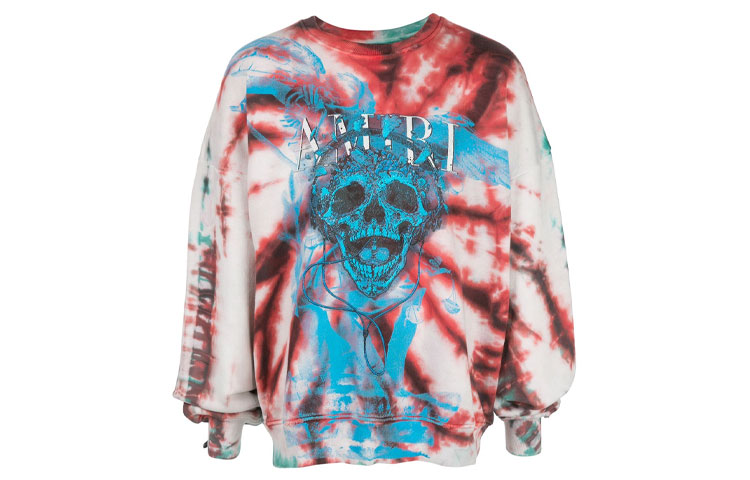 AMIRI Skull Print Crewneck Pullover Sweatshirt Men’s Multicolor W9M02304TE