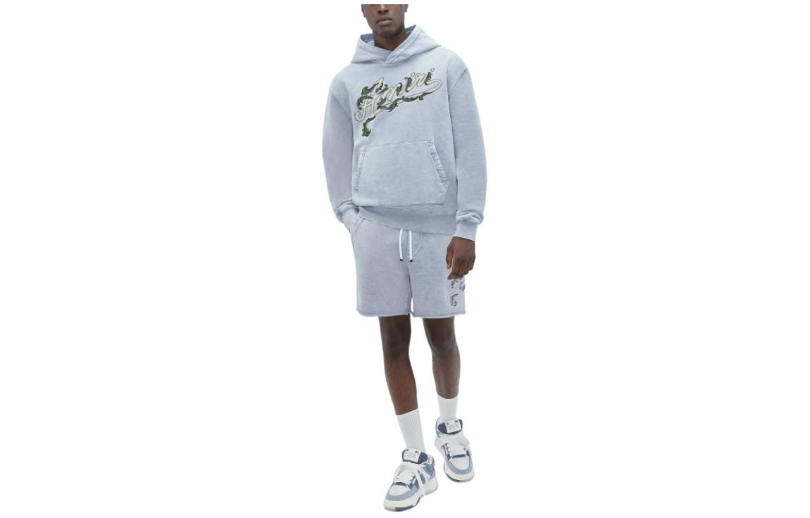 AMIRI Slim Fit Letter Logo Hoodie Gray AMJYHD1013-856