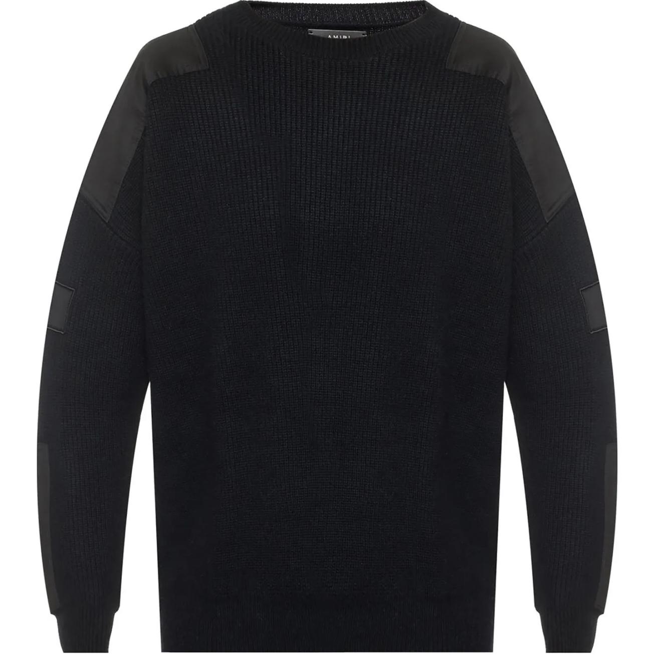 AMIRI Solid Color Crewneck Ribbed Sweatshirt Black W9M05130WC-BLK