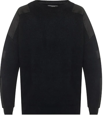 AMIRI Solid Color Crewneck Ribbed Sweatshirt Black W9M05130WC-BLK Buy AMIRI Solid Color Crewneck Ribbed Sweatshirt Black W9M05130WC-BLK