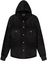 AMIRI Solid Color Hooded Denim Jacket Black PS22MDJ-023 AMIRI Solid Color Hooded Denim Jacket Black PS22MDJ-023