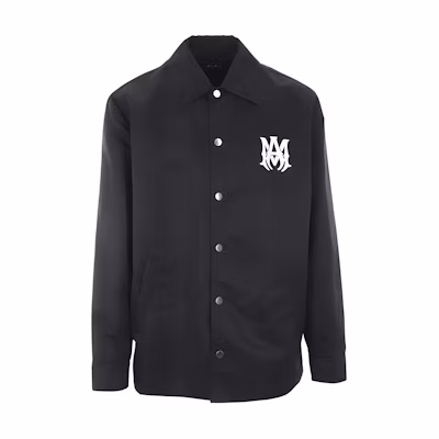 AMIRI Solid Logo Print Button-Up Collared Long-Sleeve Jacket Men Black AMOULW1014-001