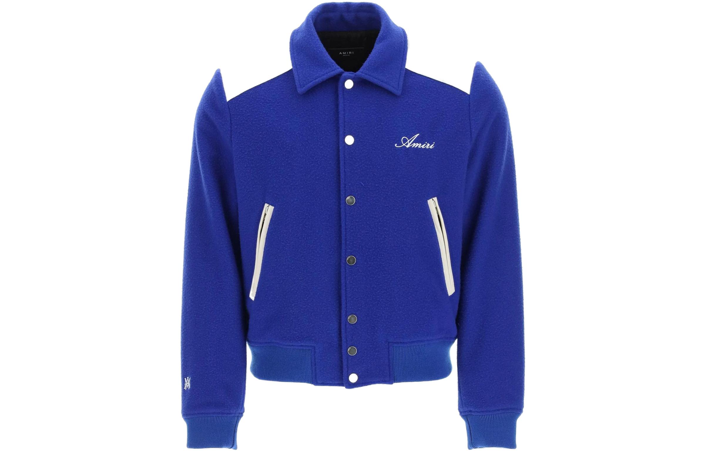 AMIRI Solid Single-Breasted Jacket Blue 221876UGC000002420