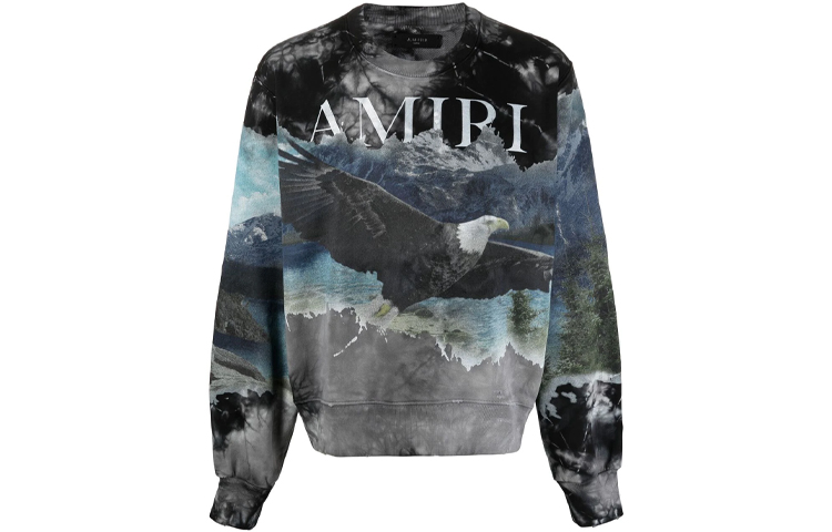 Order AMIRI SS21 黑色連帽衫 鷹標誌印花 MJGC005-001