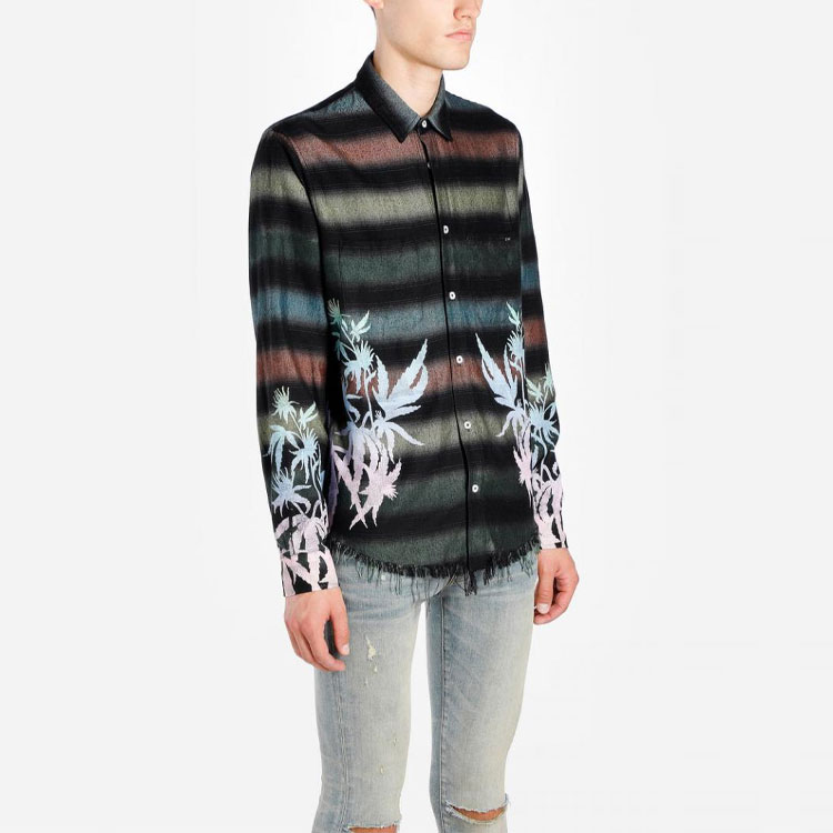 Purchase AMIRI SS21 彩虹條紋樹葉印花長袖襯衫 多色款式 Y0M06374PD-COL