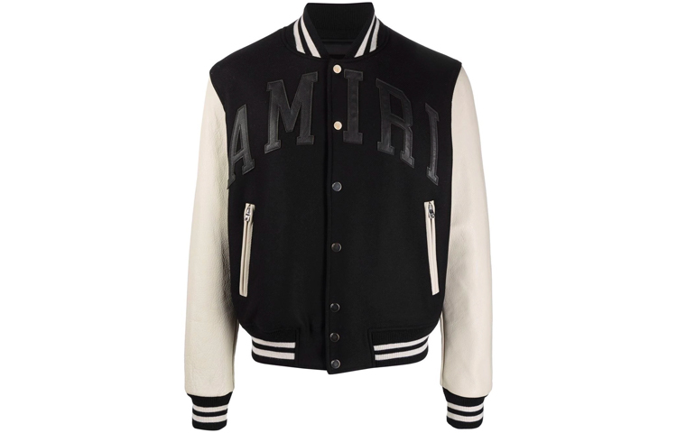 AMIRI SS21 Black Logo Embossed Baseball Jacket - Back to School Edition MOS007-008