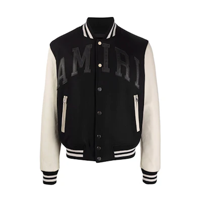 AMIRI SS21 Black Logo Embossed Baseball Jacket - Back to School Edition MOS007-008