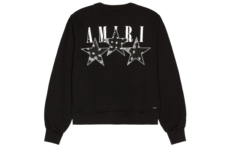 AMIRI SS21 Black Star Crewneck Long Sleeve Sweatshirt MJGC003-001