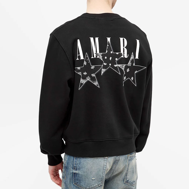 Purchase AMIRI SS21 Black Star Crewneck Long Sleeve Sweatshirt MJGC003-001