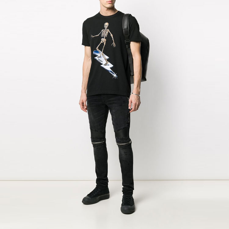 Lookbook AMIRI SS21 Celana Jeans Skinny Hitam dengan Ritsleting di Lutut untuk Pria Y0M01185SD-BLK