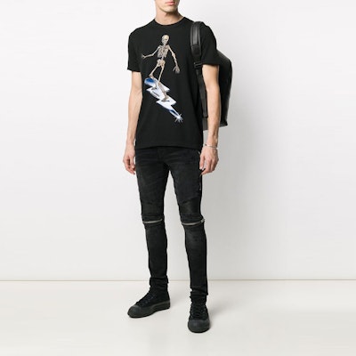 AMIRI SS21 Celana Jeans Skinny Hitam dengan Ritsleting di Lutut untuk Pria Y0M01185SD-BLK Lookbook AMIRI SS21 Celana Jeans Skinny Hitam dengan Ritsleting di Lutut untuk Pria Y0M01185SD-BLK