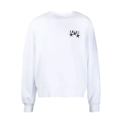 AMIRI SS21 Cotton Logo Crewneck Sweatshirt White MJGC003-100