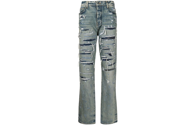 AMIRI SS21 Distressed Straight-Leg Jeans Blue  Denim MDR001-405 圖 2